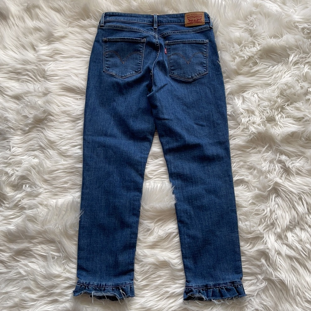 Levi’s Mid Rise Skinny Ruffle Hem Jeans Size 8 - Picture 8 of 14